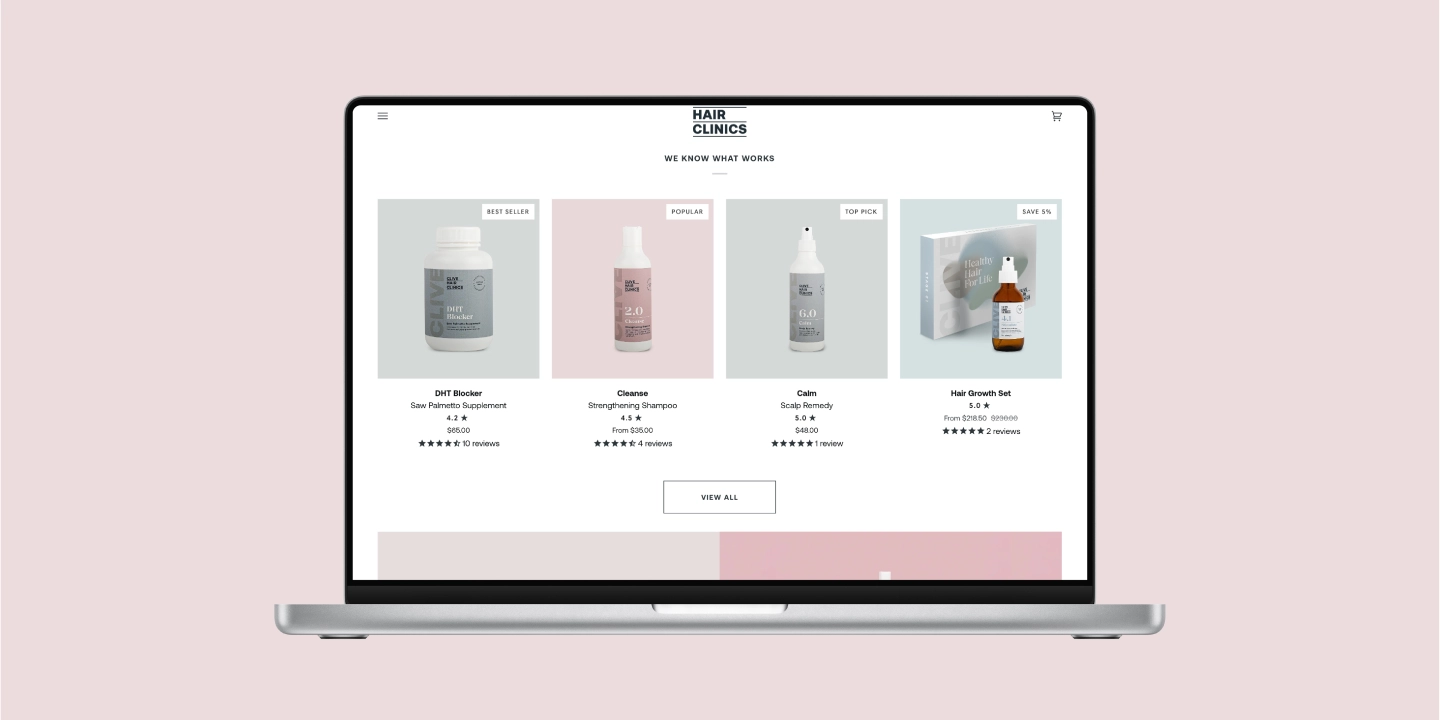 Clive Hair Clinics website