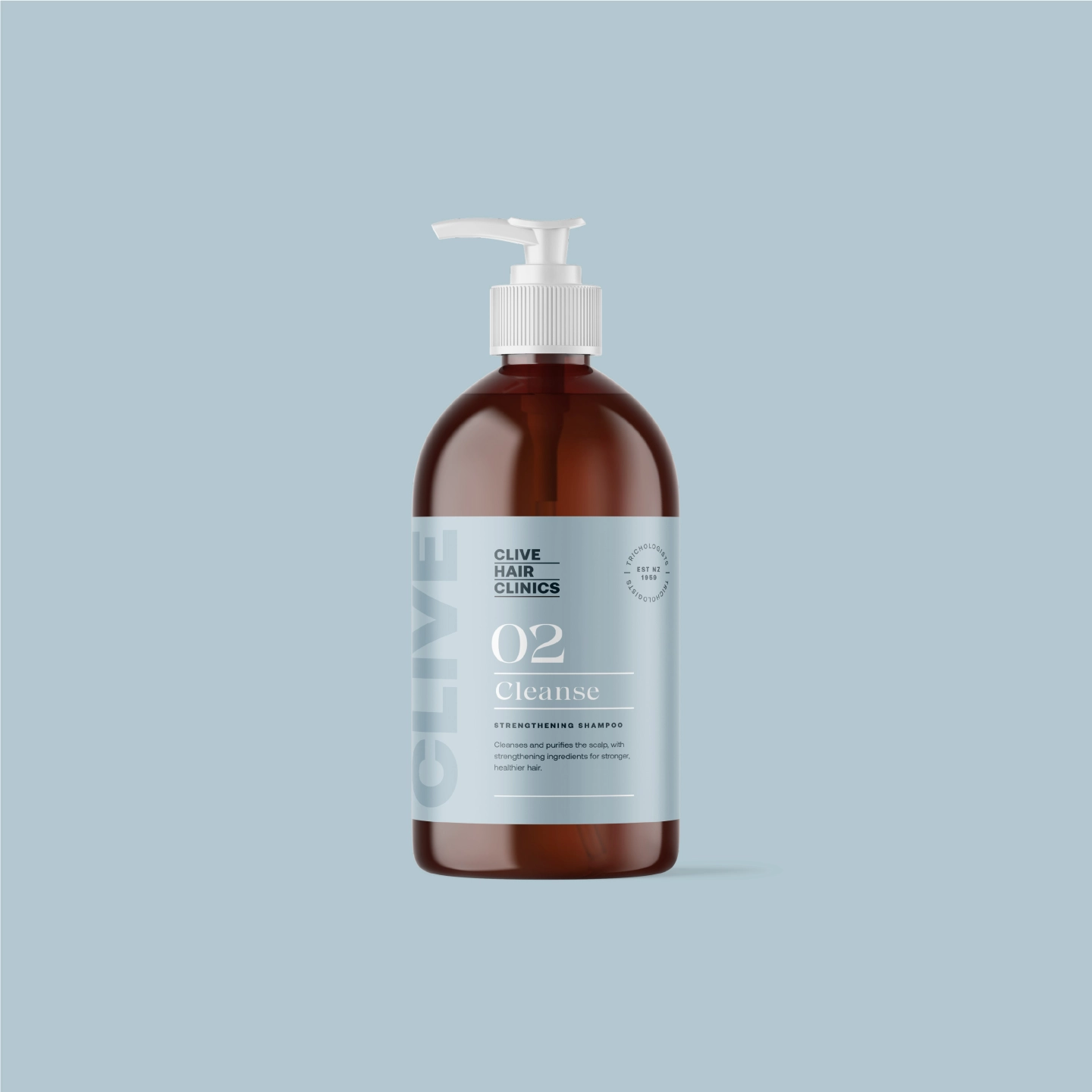 Clive Hair Clinics shampoo bottle