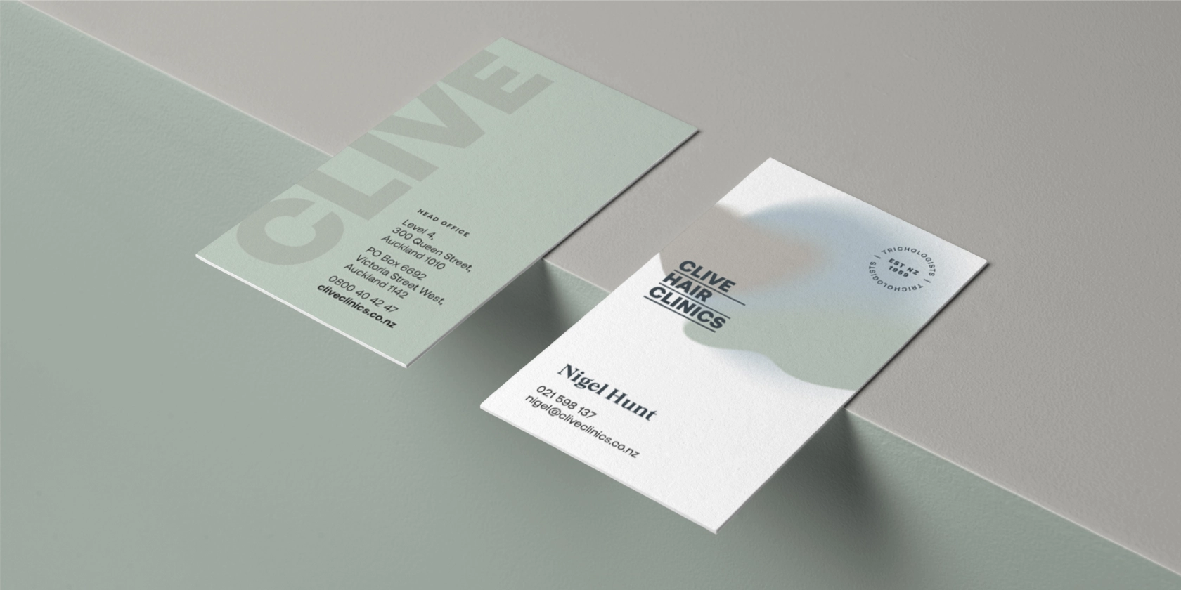 Clive Hair Clinics business cards