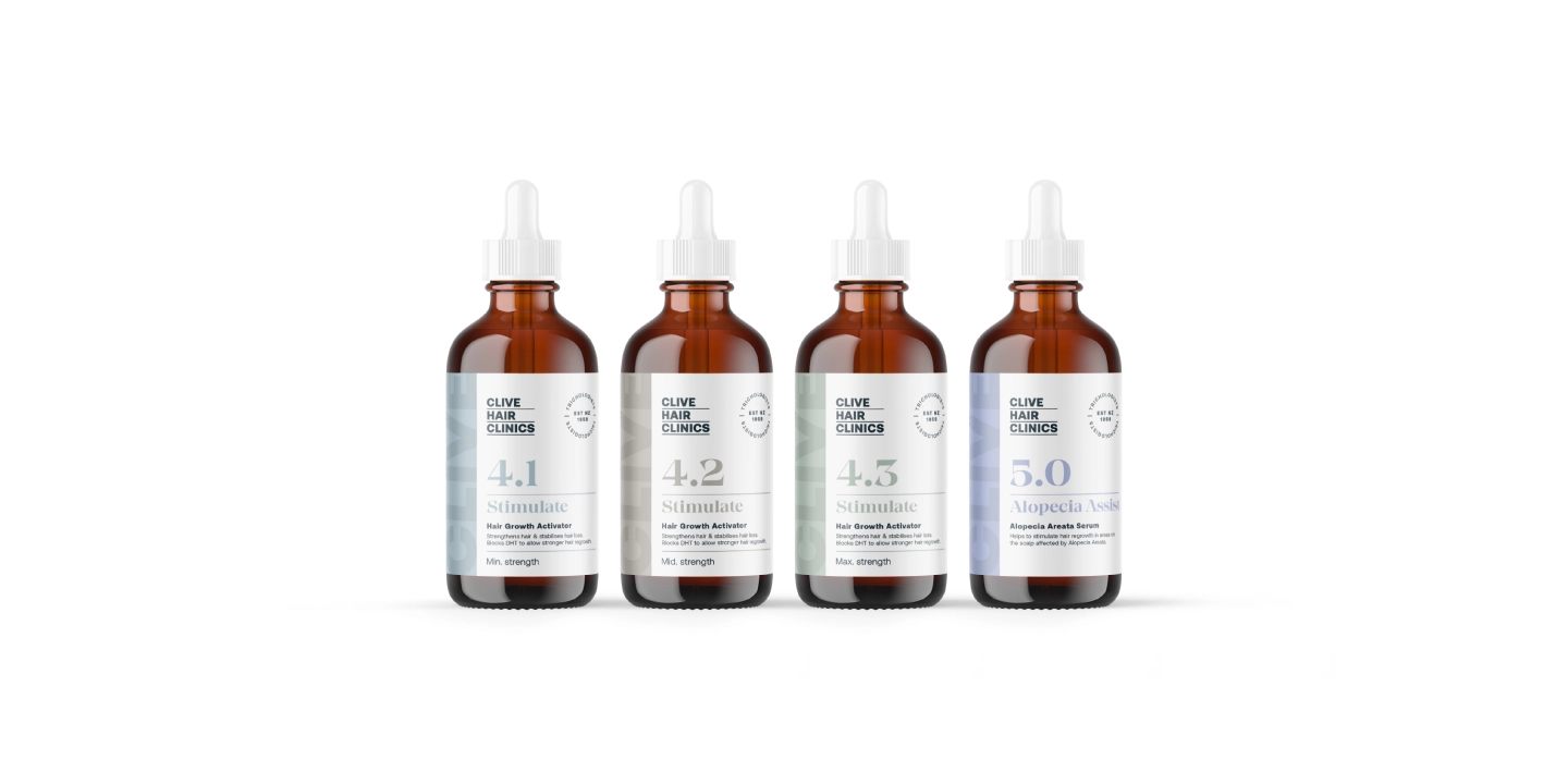 Clive Hair Clinics bottles