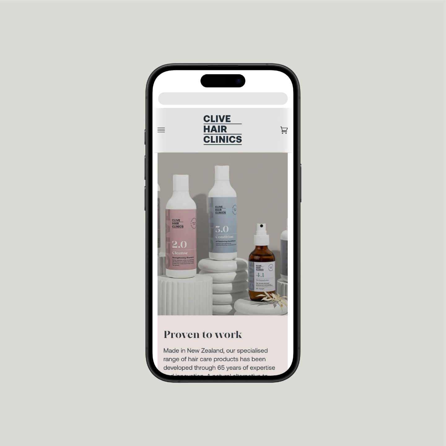 Clive Hair Clinics website