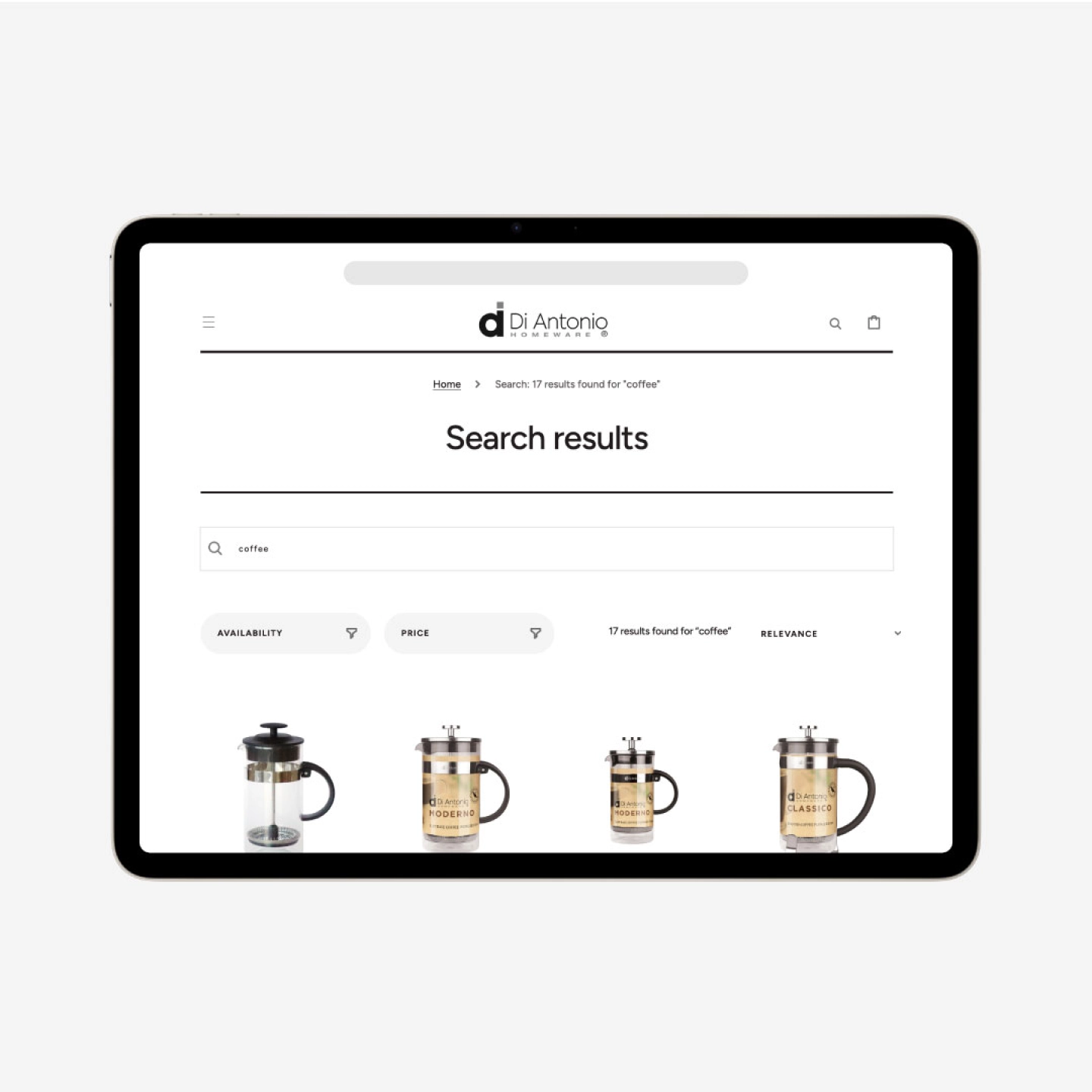 Di Antonio Homeware website