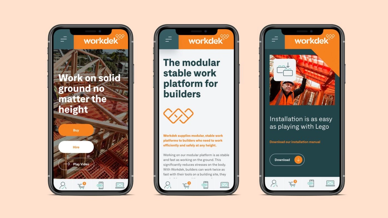 Workdek website on mobile
